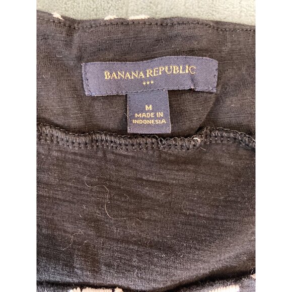Banana Republic Womens Dress M Black Floral Embroidered Scoop Neck Cotton Preppy - Picture 3 of 14
